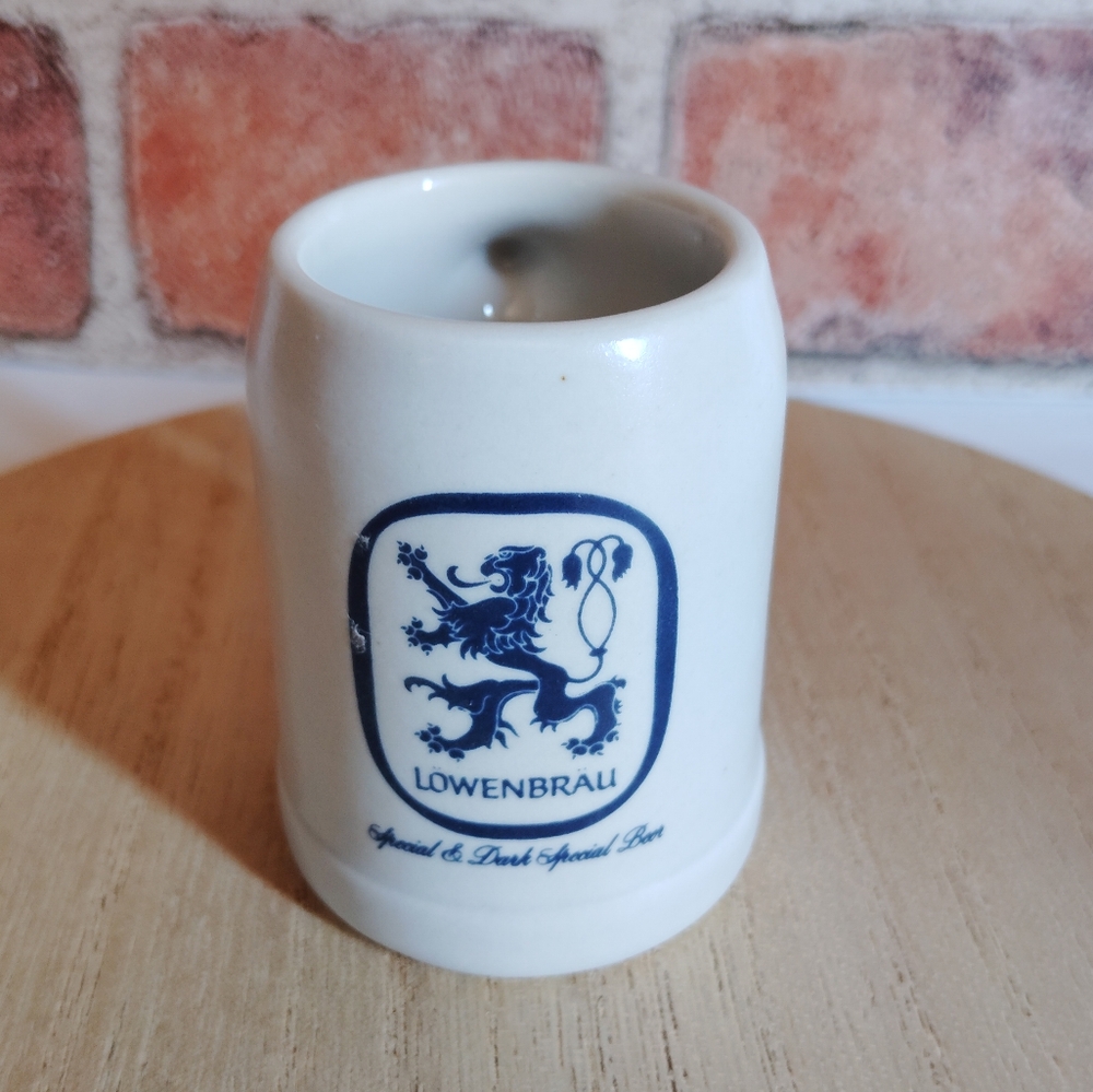 Lowenbrau Special & Dark Special Beer Mini Stein Shot Glass Toothpick Holder